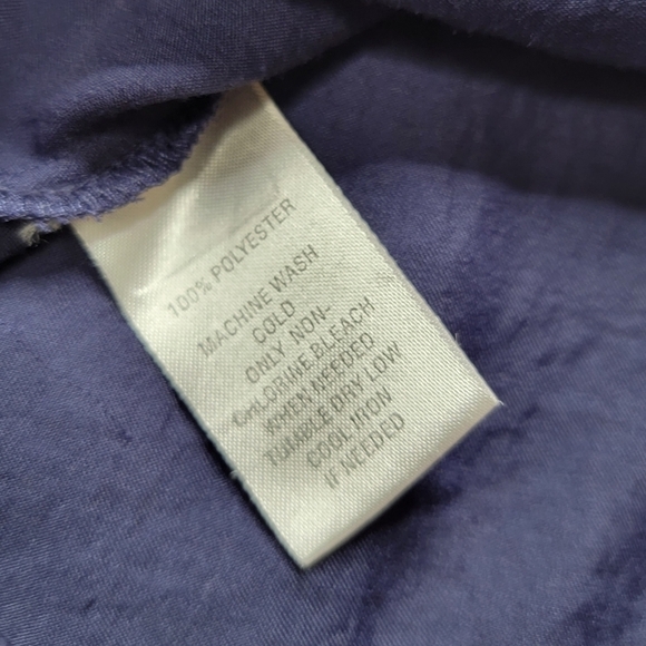 Ann Taylor Loft Navy Blue Sleeveless Ruffle Cap Sleeve Tie Neck Accent XS - Picture 9 of 9